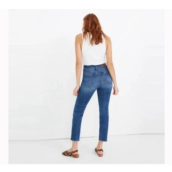 Madewell The Perfect Vintage Crop Jean Medium Wash Women's Sz 27” Raw Hem - Picture 3 of 12